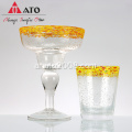 Ato Colorful Rim Rainbow Rim Wine Glass Set